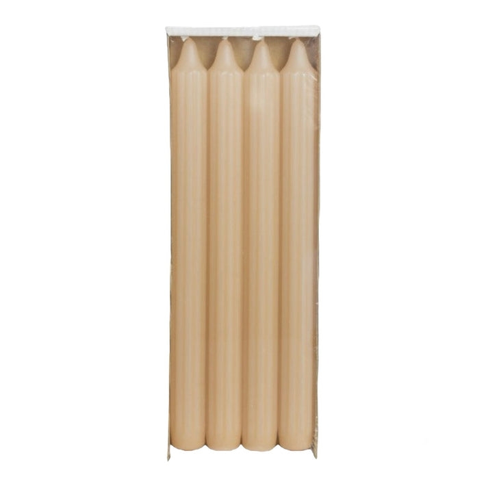 Geriffelte Stabkerzen Pfirsich 4er Set