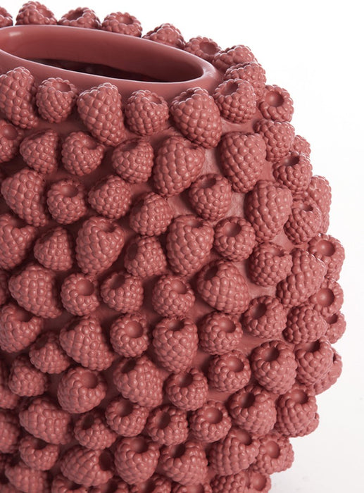 Dekovase Raspberry Weinrot Kunststoff H30cm
