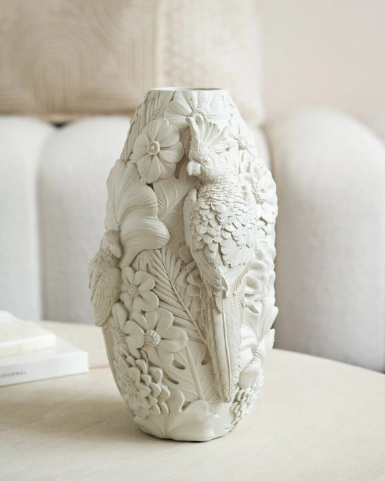 Dekovase Bird Creme Kunststoff H30cm