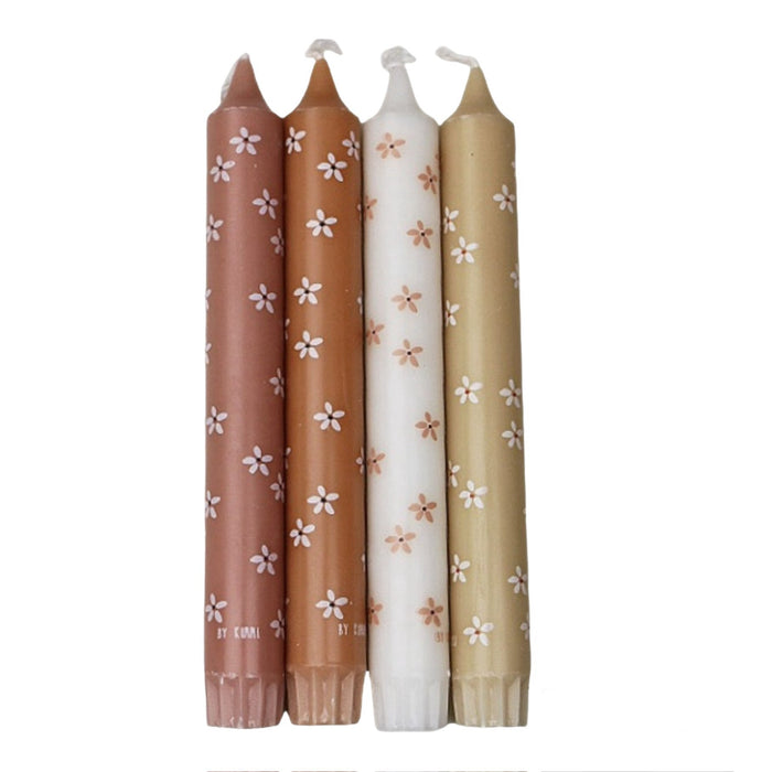 Stabkerzen Blumen Frühling 4er Set