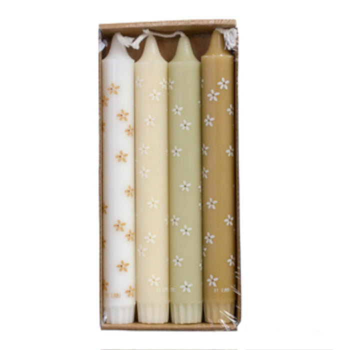Stabkerzen Blumen Sommer 4er Set