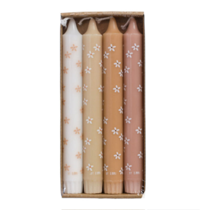 Stabkerzen Blumen Frühling 4er Set
