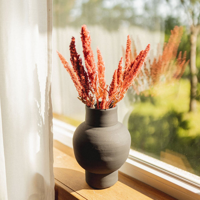 Keramikvase Matt Schwarz H23cm