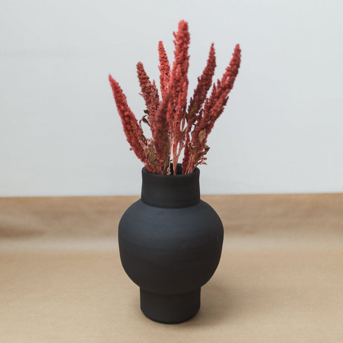 Keramikvase Matt Schwarz H23cm